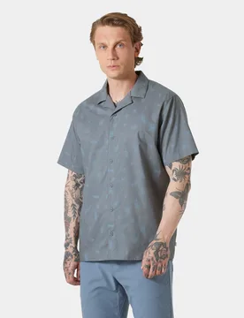 Men's Holmen Short Sleeve Shirt Navy S - Washed Navy Blue - Male - Helly Hansen - FashionsVida