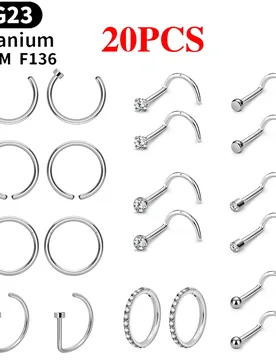 PCS G23 Titanium Nose Rings Studs Septum Piercing Clicker 18/20G CZ Ear Tragus Cartilage Earrings Hoops Men Women Body Jewelry - Aliexpress - FashionsVida