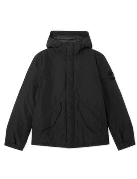 Stone Zip-Front Jacket with Button Closure, Badge Sleeve, Side Pockets & Adjustable Cuffs