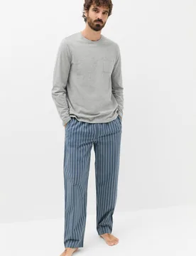 Pure Cotton Striped Pyjama Set Blue Mix male - M&S - FashionsVida