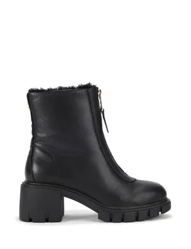 Women's 'Ignite Zip' Leather Boots in Black Size: 7 - Black - Size: 7 - Carvela - FashionsVida