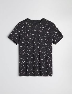 T-shirt in cotone con motivo cibo - steel blue