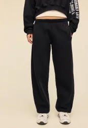 Jogginghose aus weichem Acid-Wash-Fleece Graumeliert S