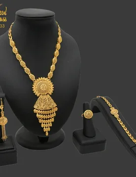 Indian Dubai Jewelry Set Woman Gold Color Bridal Wedding Nigerian Jewellery Sets African Necklace Earrings Bracelet Ring Arabic - Aliexpress - FashionsVida