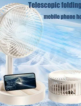 Ventilador eléctrico mini portátil y plegable con soporte, ventilador de escritorio silencioso alimentado por USB para oficina, dormitorio, habitaci - Shein - FashionsVida