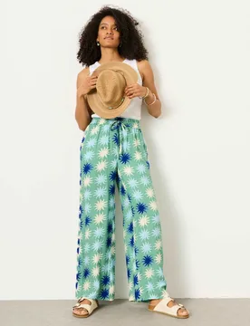 Wide Leg Trousers Green Mix female - Fatface - FashionsVida
