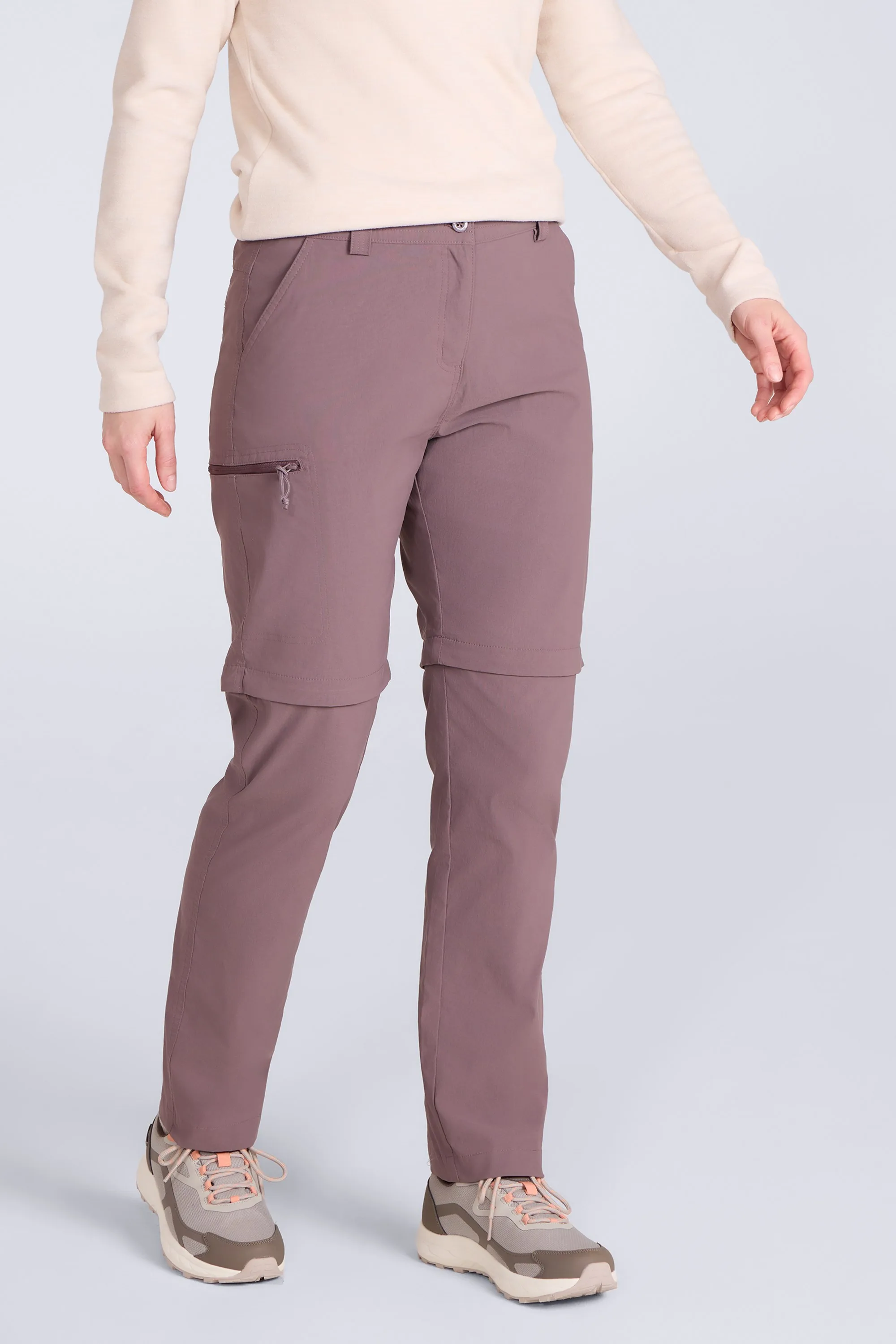 Hiker Stretch Womens Zip Off Trouser - Brown - Brown - Size: 6 - Mountain Warehouse - FashionsVida