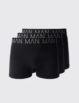 Men's Active Seamless Boxer 3 Pack Black Size Medium Black M - boohooMAN - FashionsVida