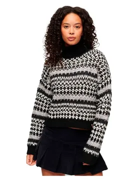 Pull à Col Roulé Roll Crop Black XS