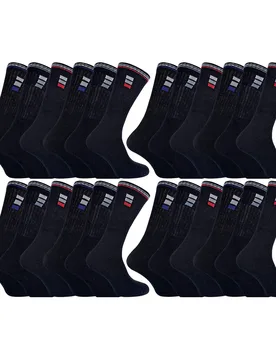 Pairs Multipack Mens Classic Sport Breathable Socks - Black Cotton - Size Uk 12-14 - Sock Snob - FashionsVida