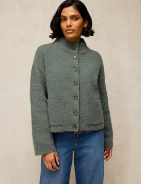 Funnel Neck Cardigan Dark Green female - White stuff - FashionsVida