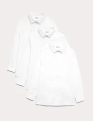 Pack Boys' Easy Dressing Easy Iron School Shirts (3-18 Yrs) White male
