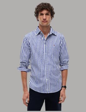 Camicia Righe Verticali Flex Cotone Regular Fit