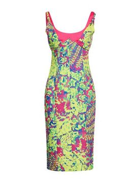Midi-Kleid Damen Limettengrün 34 Damen
