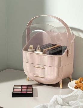 Organizer per make-up - rosa pastello