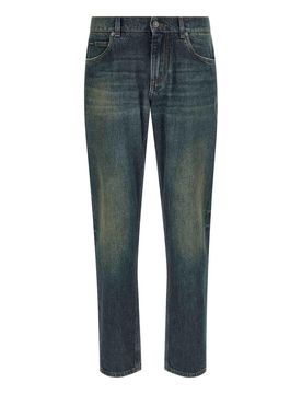 Jeans con etichetta con logo