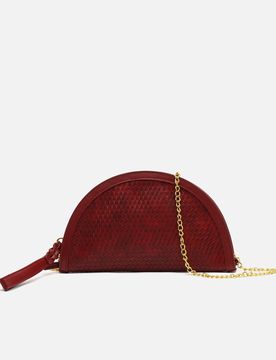 Sac de soirée Empadi en demi-lune tressé avec bandoulière amovible ED