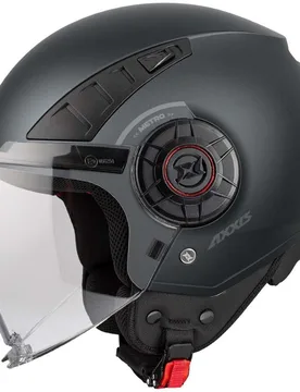 Casco Moto Jet of513b Metro S V2 Solid A2 Titanio Opac taglia M - Axxis - FashionsVida