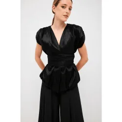 Top de mujer en tafeta tornasolada