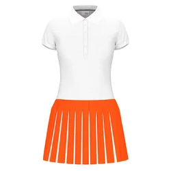 Vogue Short Sleeve Dress White / Flame S