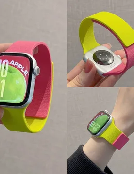 Pieza Correa de reloj magnética de silicona con textura de litchi, compatible con Apple Watch de 42mm, 38mm, 40mm, 41mm, 44mm, 45mm, 46mm, 49mm, corr - Shein - FashionsVida