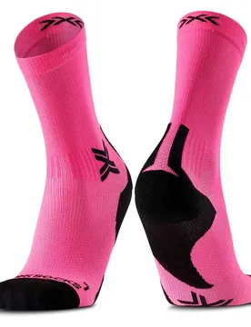 Calzini Run Discover Crew Fluo Pink / Black EU 35-38