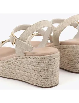 Sandalias de cuña de mujer en efecto rafia con tira personalizada - Lola Casademunt - FashionsVida