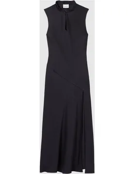 Vestido midi fluido sin mangas con cuello victoriano - CLAUDIE PIERLOT - FashionsVida