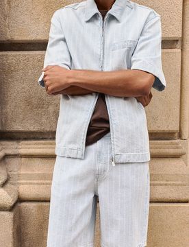 Bermuda In Denim Standard Jacquard