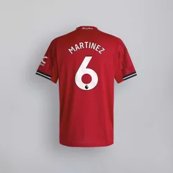 Manchester United 25/26 Home Jersey with Martinez 6 EPL Printing & Badge XL