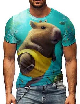Men's New 3D Vibrant 3D Printed Short-Sleeve T-Shirt - Holiday Costume, Pajama Style, High-Quality Printing - Aliexpress - FashionsVida