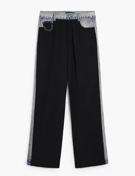 Pantalon droit bimatière BLACK XS female - Desigual - FashionsVida