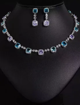 HIBRIDE New 2 Piece Luxury Small Square Exquisite Hundred Women Zirconia Jewellery Set Party Festival Summer Dating Prom S-650 - Aliexpress - FashionsVida