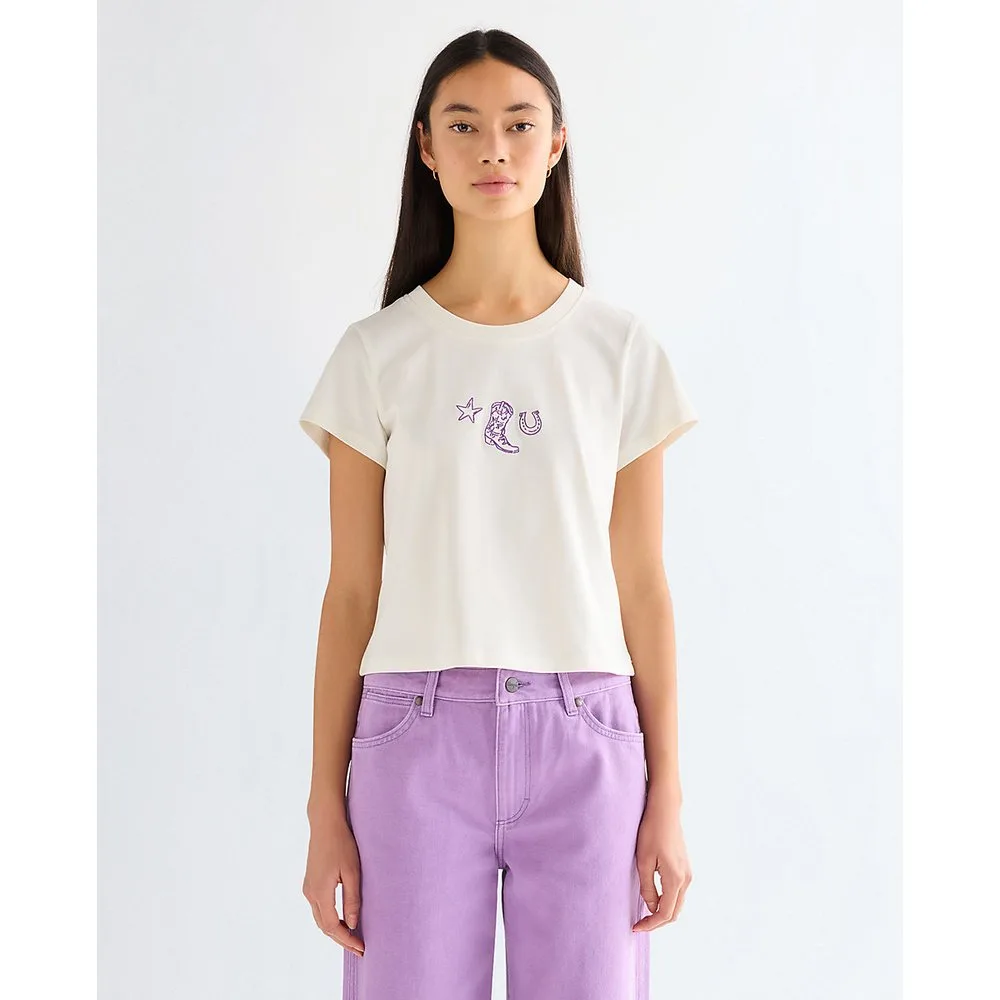Camiseta de mujer western de manga corta de corte sim - Wrangler - FashionsVida