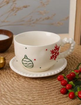 Tazza con piattino - bianco