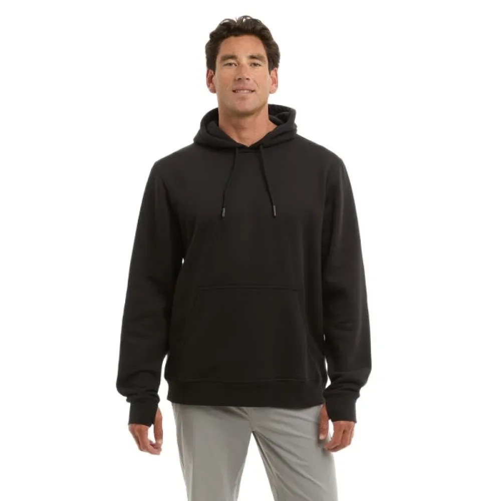 Osborn Fleece Solid Hoodie Black M Men - PELAGIC - FashionsVida