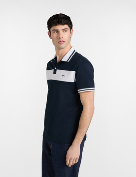 Harmont&blaine polo con fascia a contrasto uomo blu navy