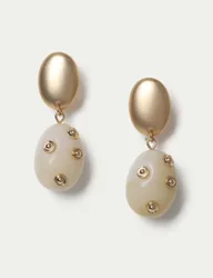 Resin Stud Drop Earrings Gold female