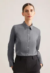 Hemdbluse mit Abnähern regular fit Grau 54