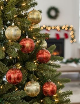 Set di 8 palline di Natale - rosso