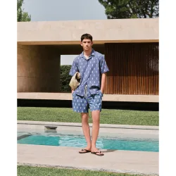 Bañador seersucker estampado de hombre