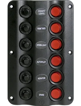 Swichpanel Wavedesign 6 Switches 12v Black One Size unisex - Talamex - FashionsVida