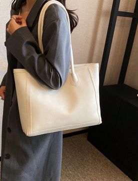 Bolso grande tote de hombro diario suave con patrón de lichi y gran capacidad para mujeres