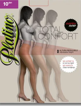 Panty de 10 deniers de mujer total confort - Platino - FashionsVida