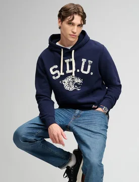 Superdry Herren Athletic Essentials Kapuzenpullover Navy - Größe: XL - 79.99 - FashionsVida