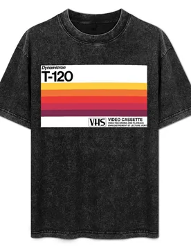 Retro T-120 VHS Tape Case Design T-Shirt Casual Loose Short Sleeve Tee for Men - Aliexpress - FashionsVida