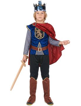 Mittelalterlicher König Kinderkostüm rot-blau