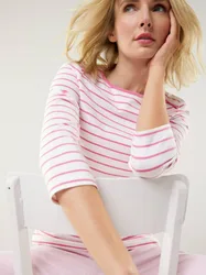 Ringelshirt la Ville, , Farbe Weiß, 36, garngefärbter Ringel langlebig Damen