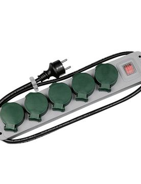 Steckdosenleiste 5-fach IP44 mit Deckel & Schalter