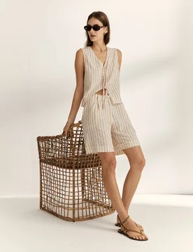 Blusa de mujer efecto chaleco raya diplomática - Paz Torras - FashionsVida